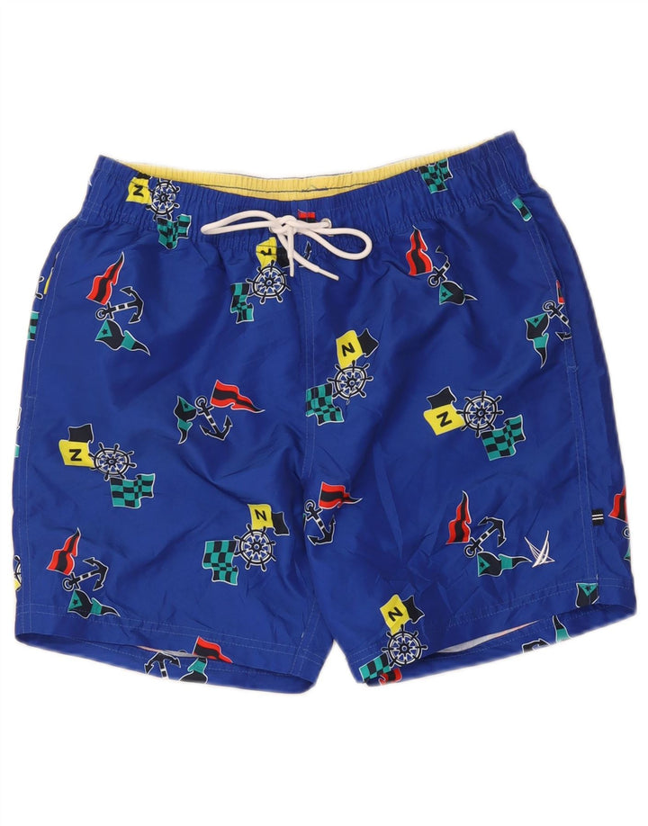 Pantaloncini da bagno grafici da uomo Nautica piccoli in poliestere blu