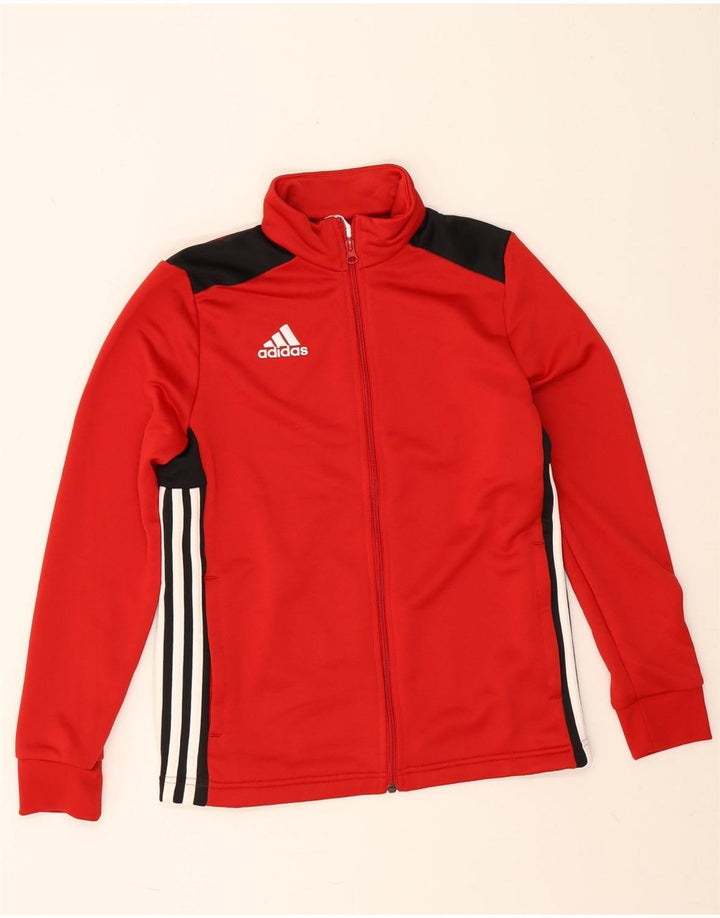 Giacca da tuta da ragazzo Adidas 13-14 anni in poliestere color block rosso