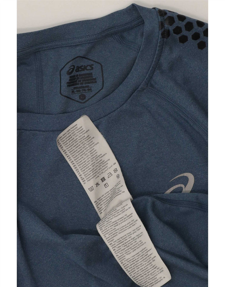 T-shirt da uomo Asics Top XL in poliestere maculato blu navy