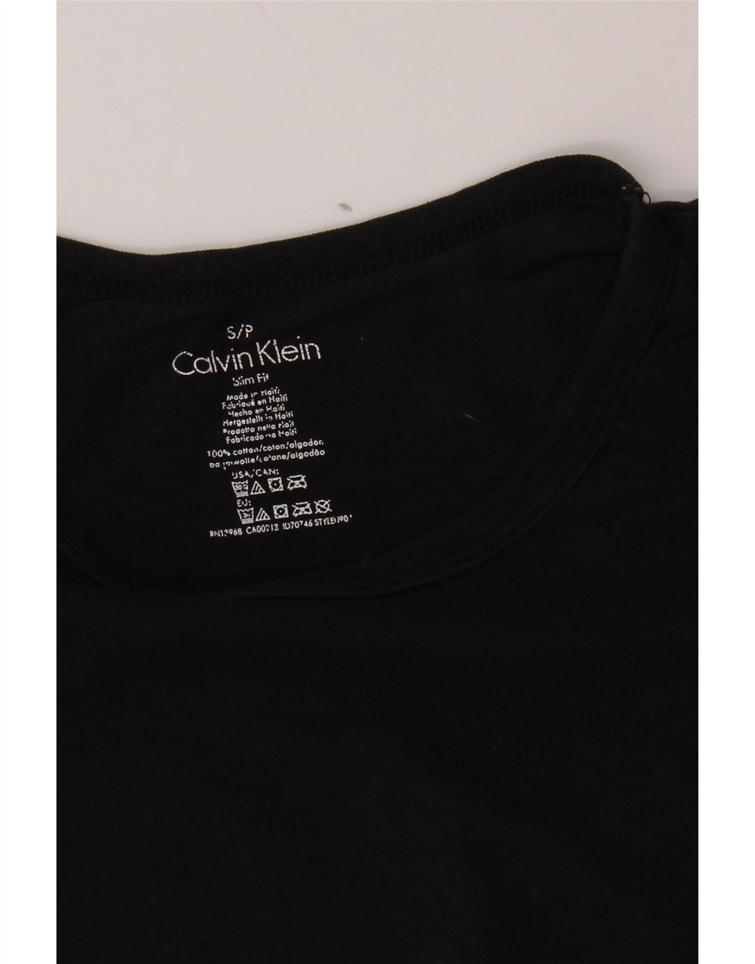 CALVIN KLEIN T-shirt slim fit da uomo piccola in cotone nero