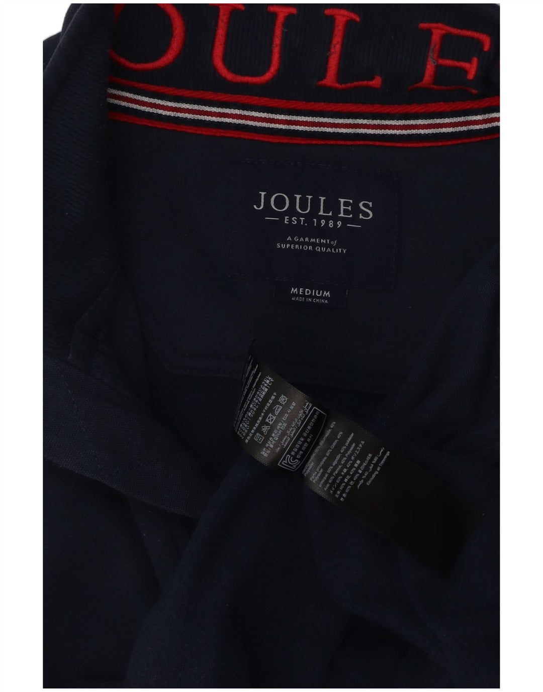 Joules Felpa da uomo con collo abbottonato, maglione medio, cotone blu navy