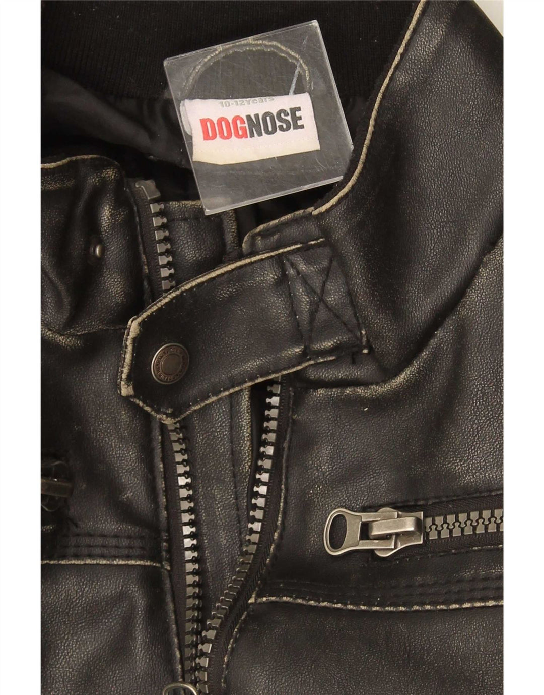 Giacca in pelle bomber per ragazzi Dognose 10-11 anni nera