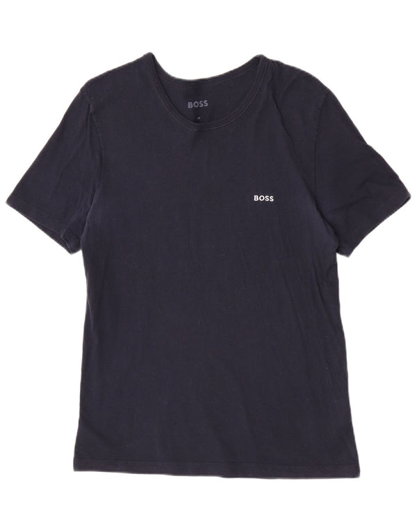 T-shirt da uomo Hugo Boss Top in cotone blu navy medio