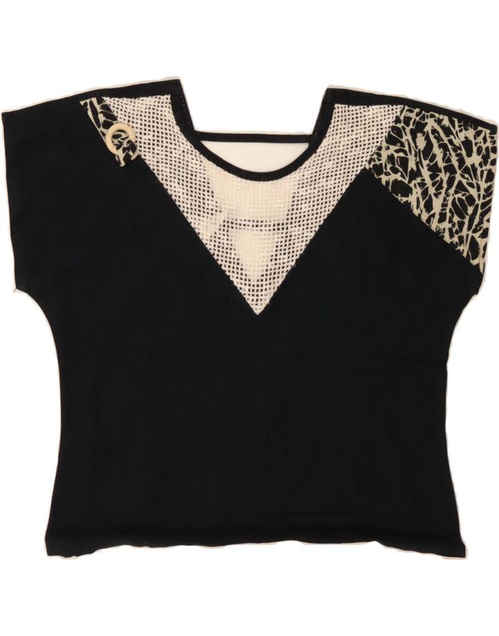 C&A Womens Oversized Blouse Top EU 36 Small Black Colourblock Cotton Vintage C&A and Second-Hand C&A from Messina Hembry 