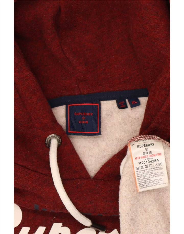 Felpa con cappuccio grafica da uomo Superdry XL poliestere marrone