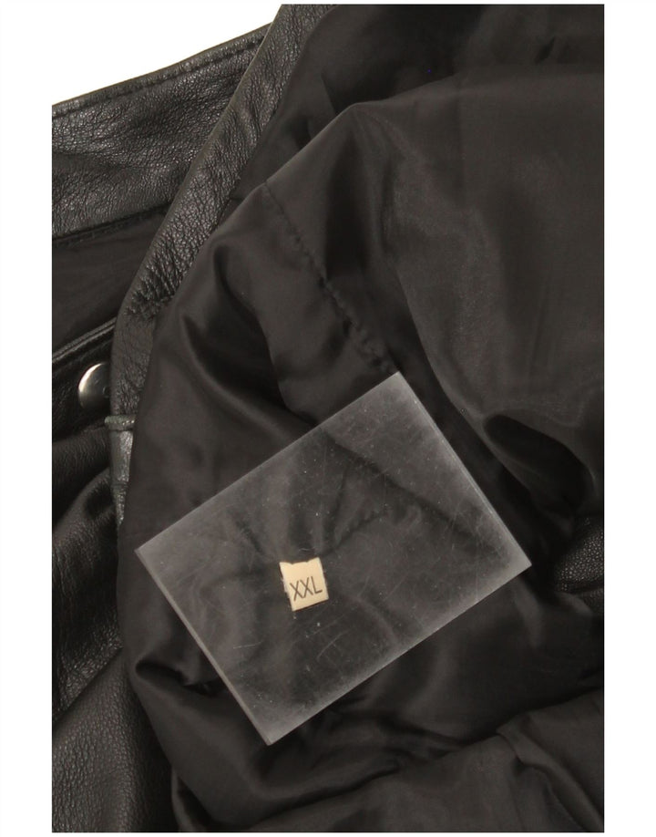 Giacca in pelle vintage da uomo UK 44 2XL Nera