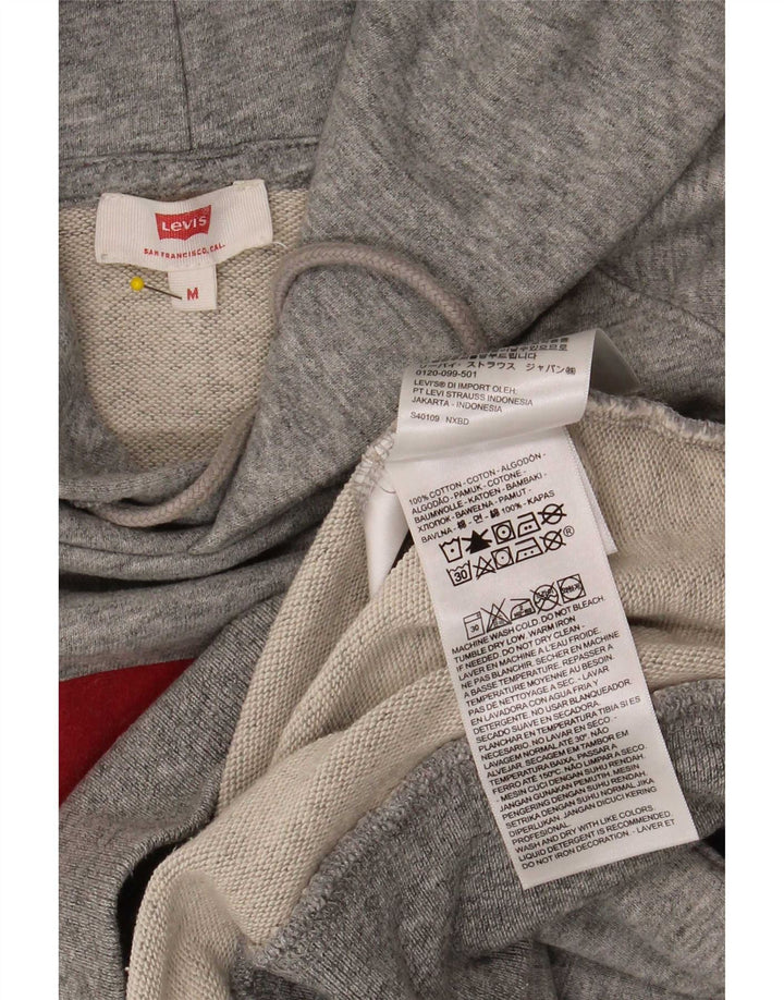 Maglione con cappuccio grafico da uomo Levi's in cotone chiazzato grigio medio