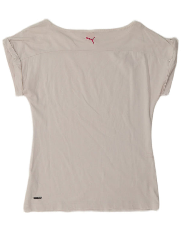 T-shirt da donna Puma UK 12 cotone geometrico bianco medio