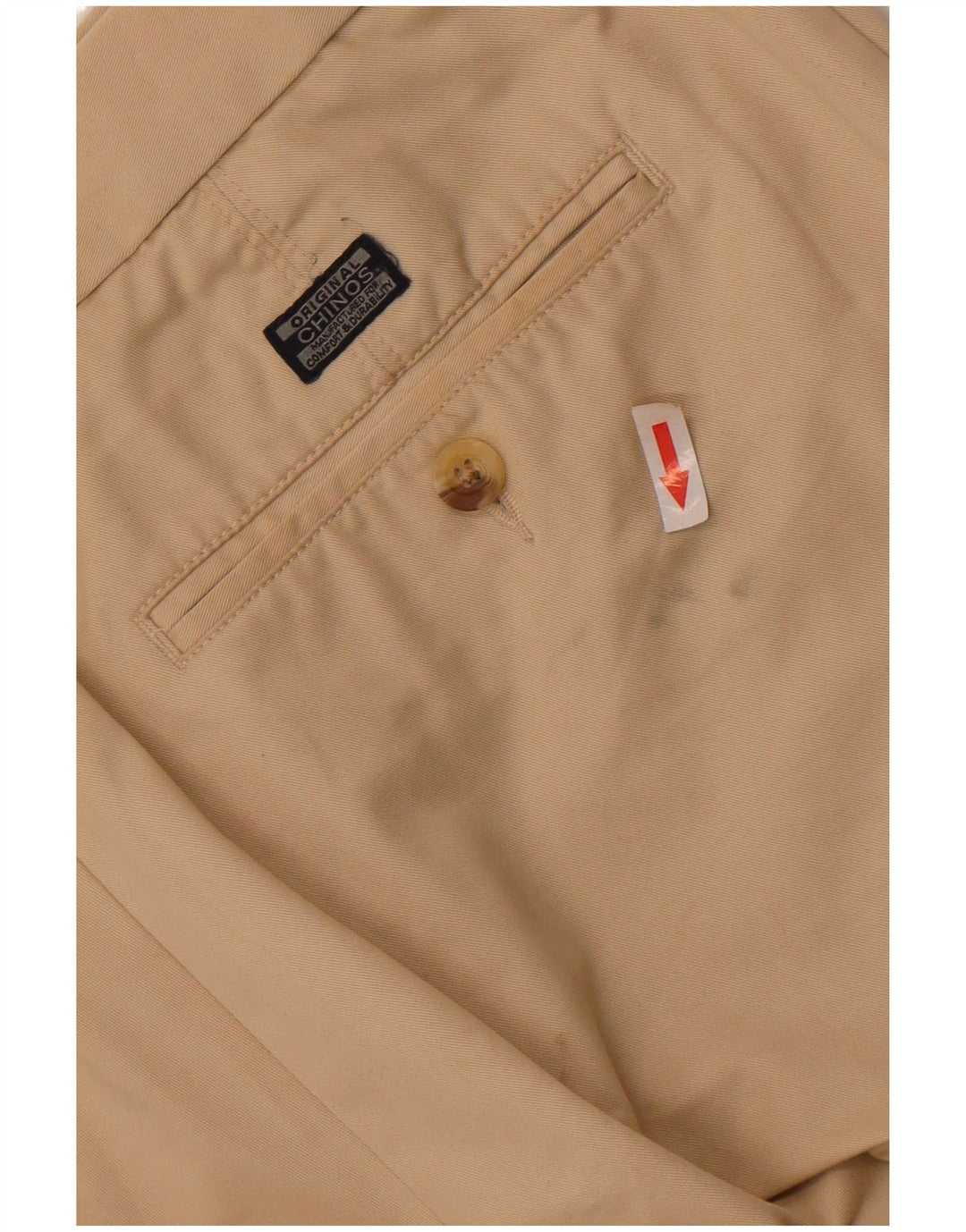 Pantaloni da abito dritti da uomo Marks & Spencer W36 L29 in cotone beige
