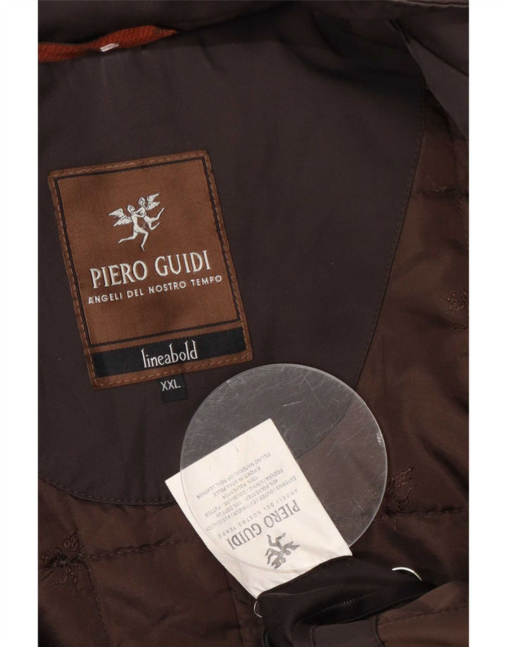 Piero Guidi Giacca a vento da uomo UK 44 2XL Marrone Poliestere