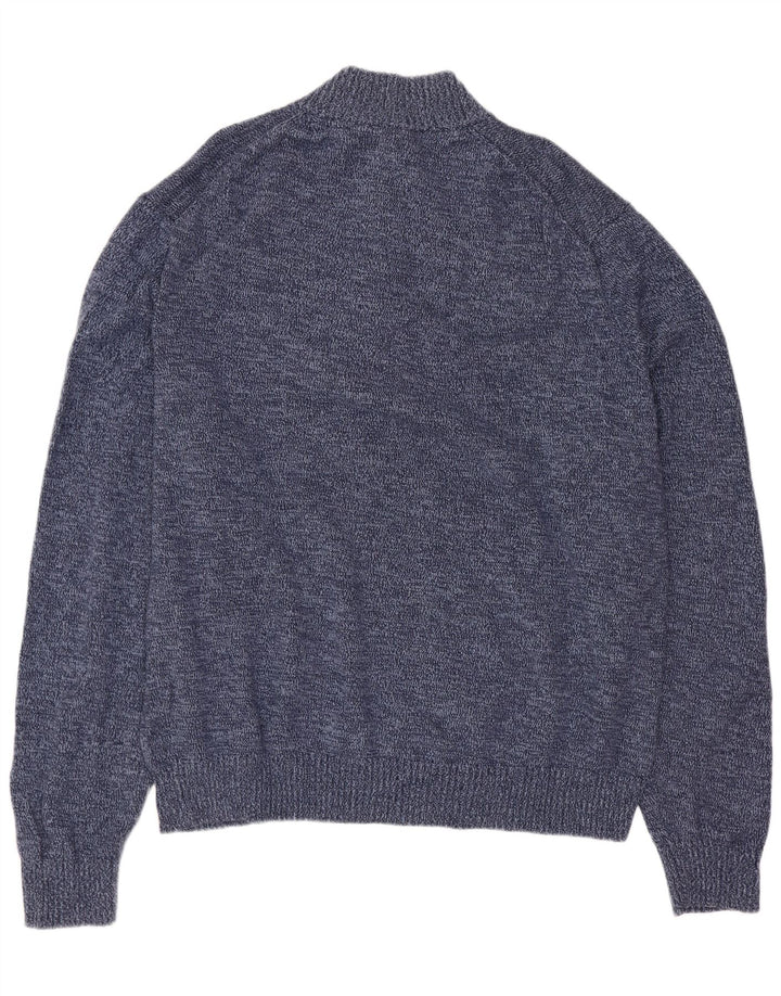 Maglione da uomo con zip e collo IZOD 2XL in cotone screziato blu navy