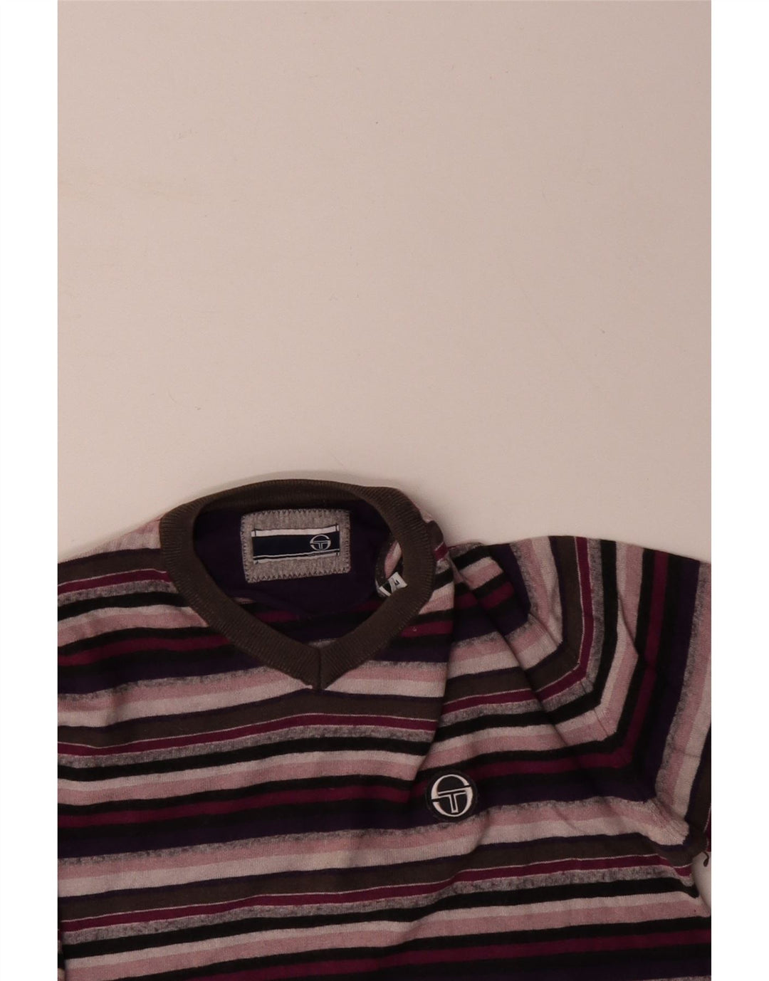 SERGIO TACCHINI Maglione da donna con scollo a V UK 14 medio multicolore