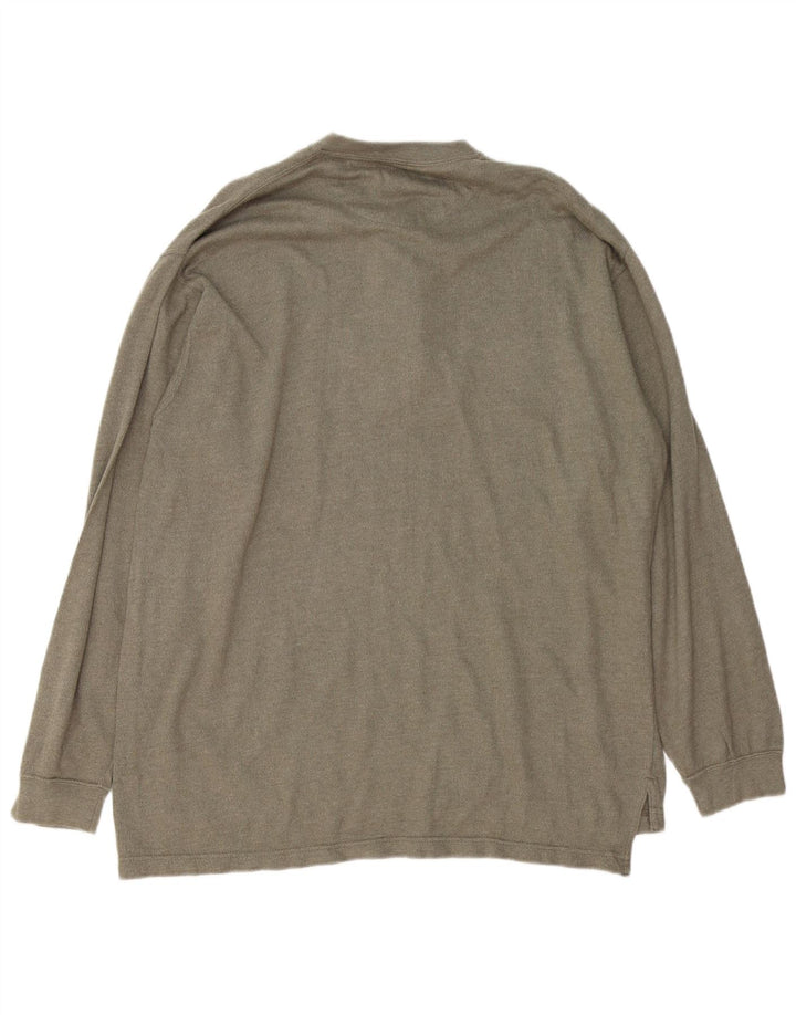 Chaps Ralph Lauren Top da uomo a maniche lunghe grande in cotone kaki