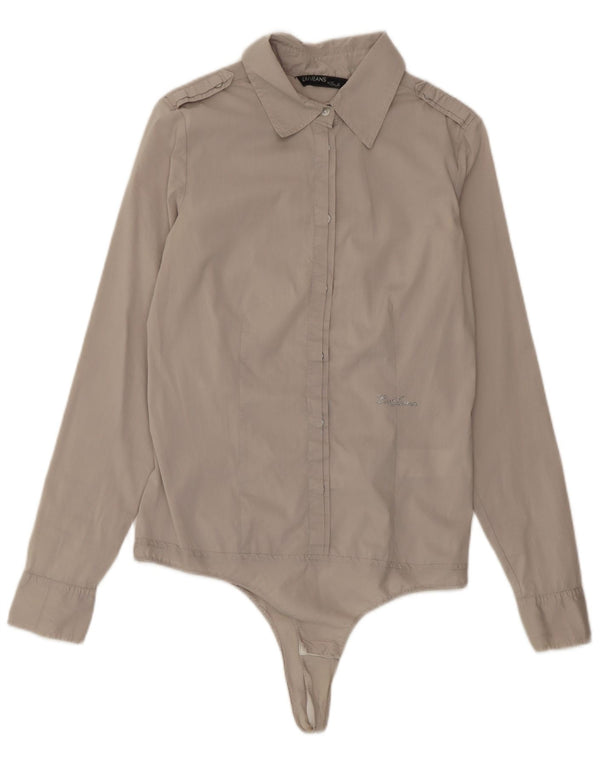 Body Camicia Donna Manica Lunga Liu Jo IT 42 Cotone Grigio Medio