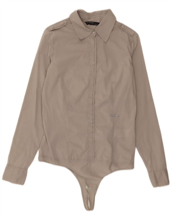 Body Camicia Donna Manica Lunga Liu Jo IT 42 Cotone Grigio Medio