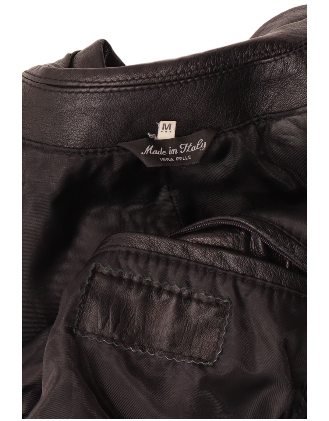 Giacca in pelle vintage da uomo UK 38 classica in pelle nera media