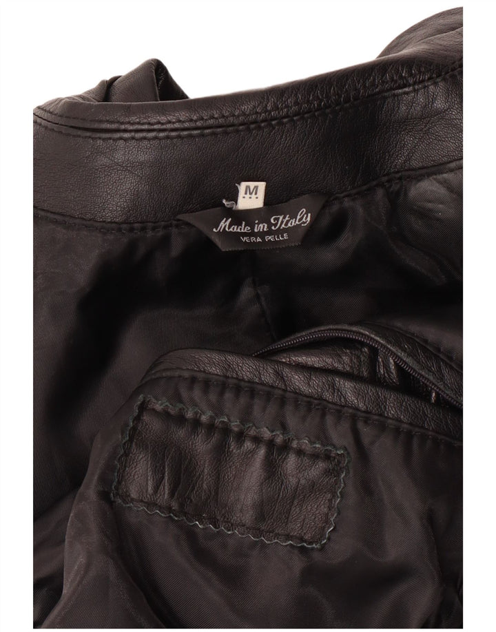 Giacca in pelle vintage da uomo UK 38 classica in pelle nera media