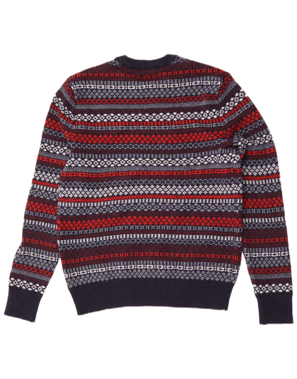 Maglione da uomo girocollo Gap piccolo in lana d'agnello geometrica blu navy