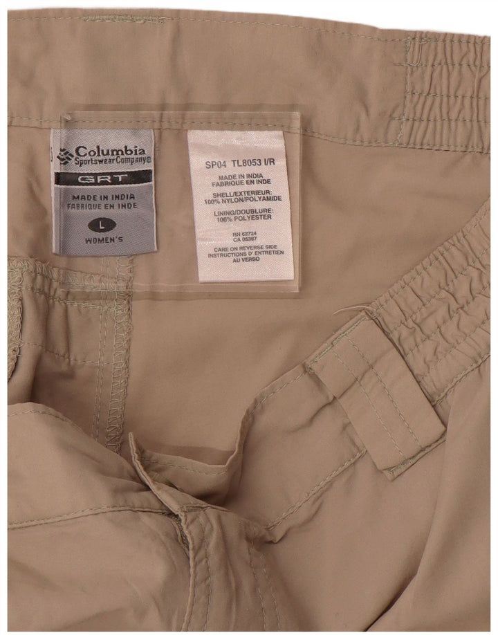 Pantaloni cargo dritti da donna COLUMBIA grandi W32 L30 poliestere beige