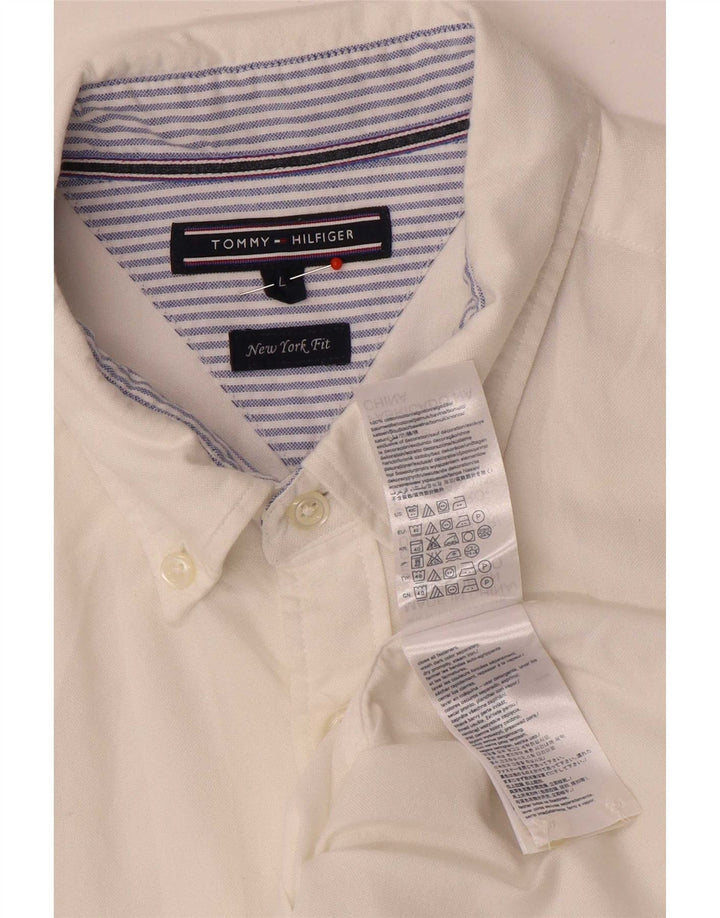 Camicia da uomo Tommy Hilfiger grande cotone bianco