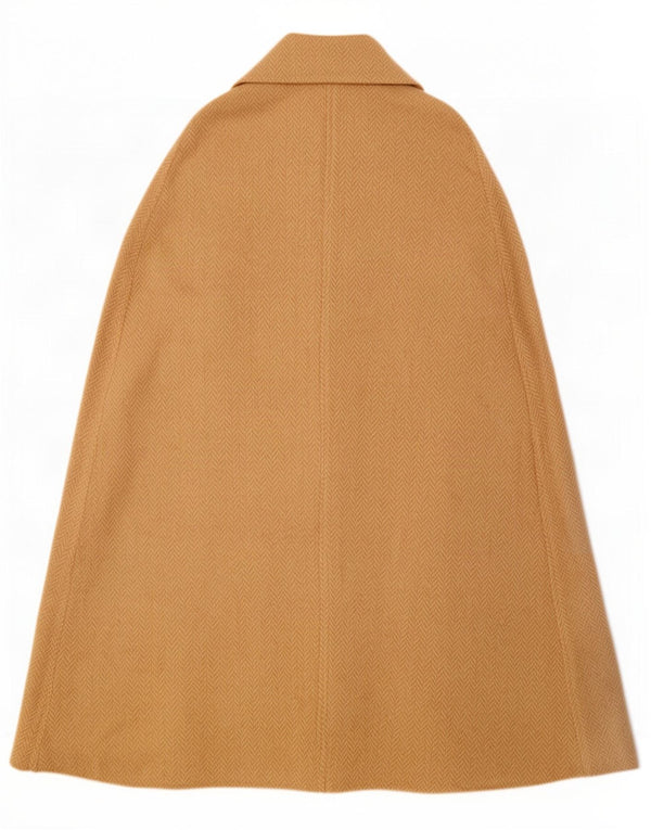 Cappotto vintage da donna a mantella UK 20 2XL Beige a spina di pesce