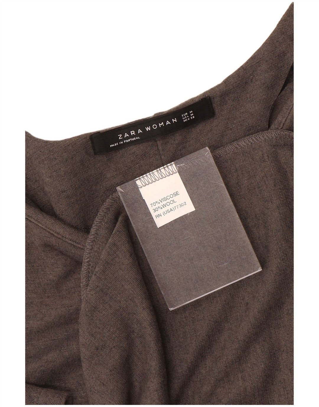 Abito T-shirt a pipistrello da donna Zara UK 12 Viscosa grigio medio