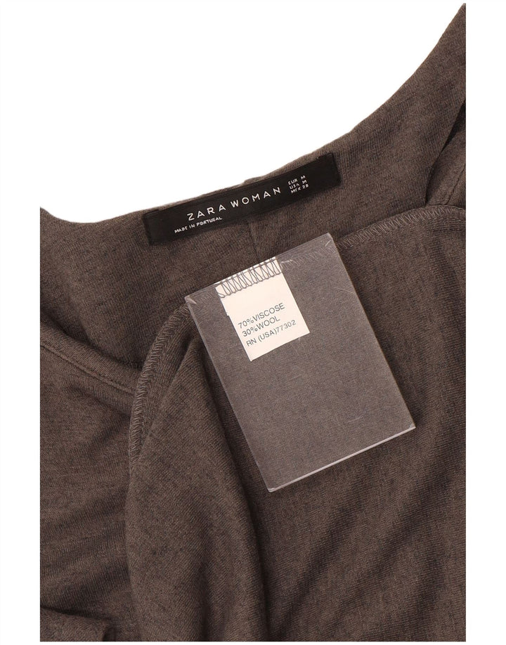 Abito T-shirt a pipistrello da donna Zara UK 12 Viscosa grigio medio