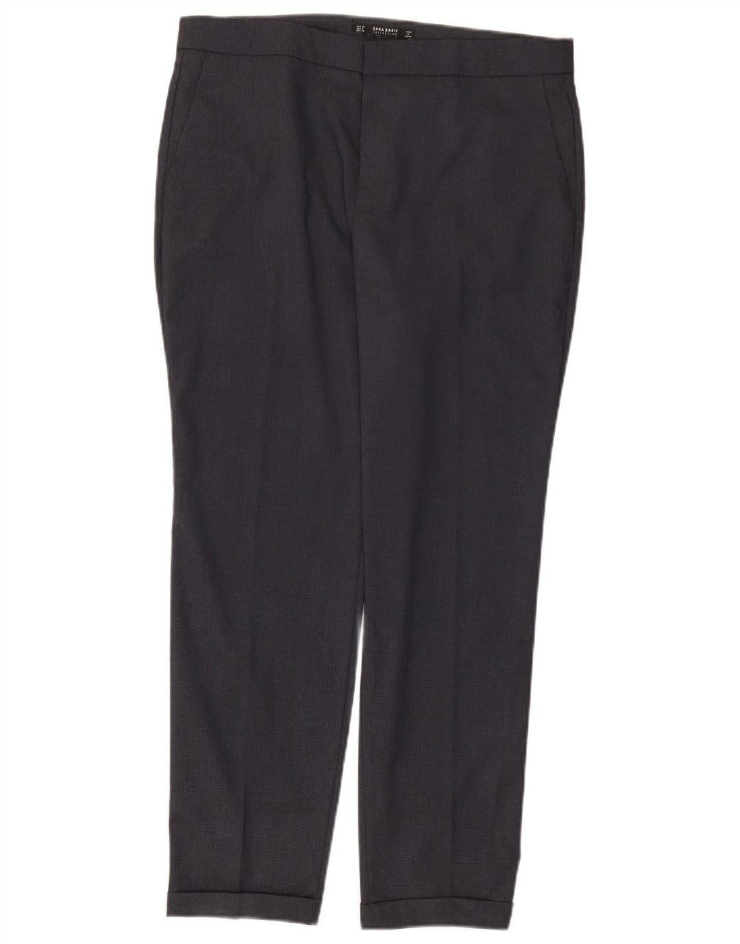 Pantaloni chino slim da donna Zara EU 40 medio W30 L27 poliestere blu navy