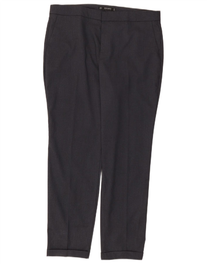 Pantaloni chino slim da donna Zara EU 40 medio W30 L27 poliestere blu navy