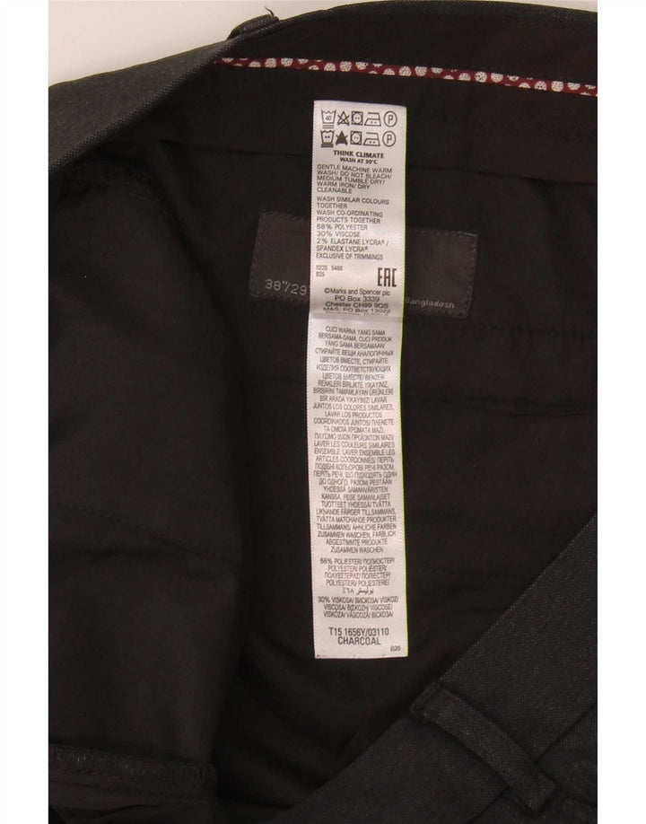 Pantaloni da abito vestibilità regolare Marks & Spencer da uomo W38 L29 poliestere grigio