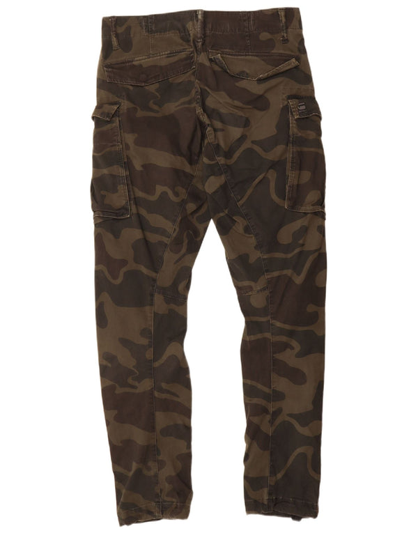 Pantaloni cargo slim da uomo G-Star W30 L34 cotone mimetico kaki
