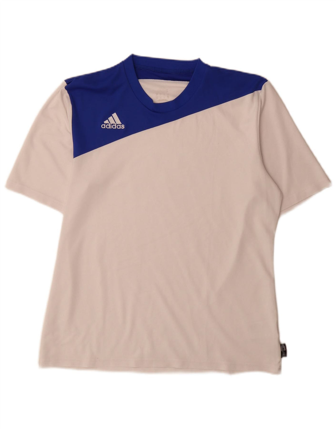 T-shirt Adidas Climalite da uomo Top in poliestere color block bianco medio