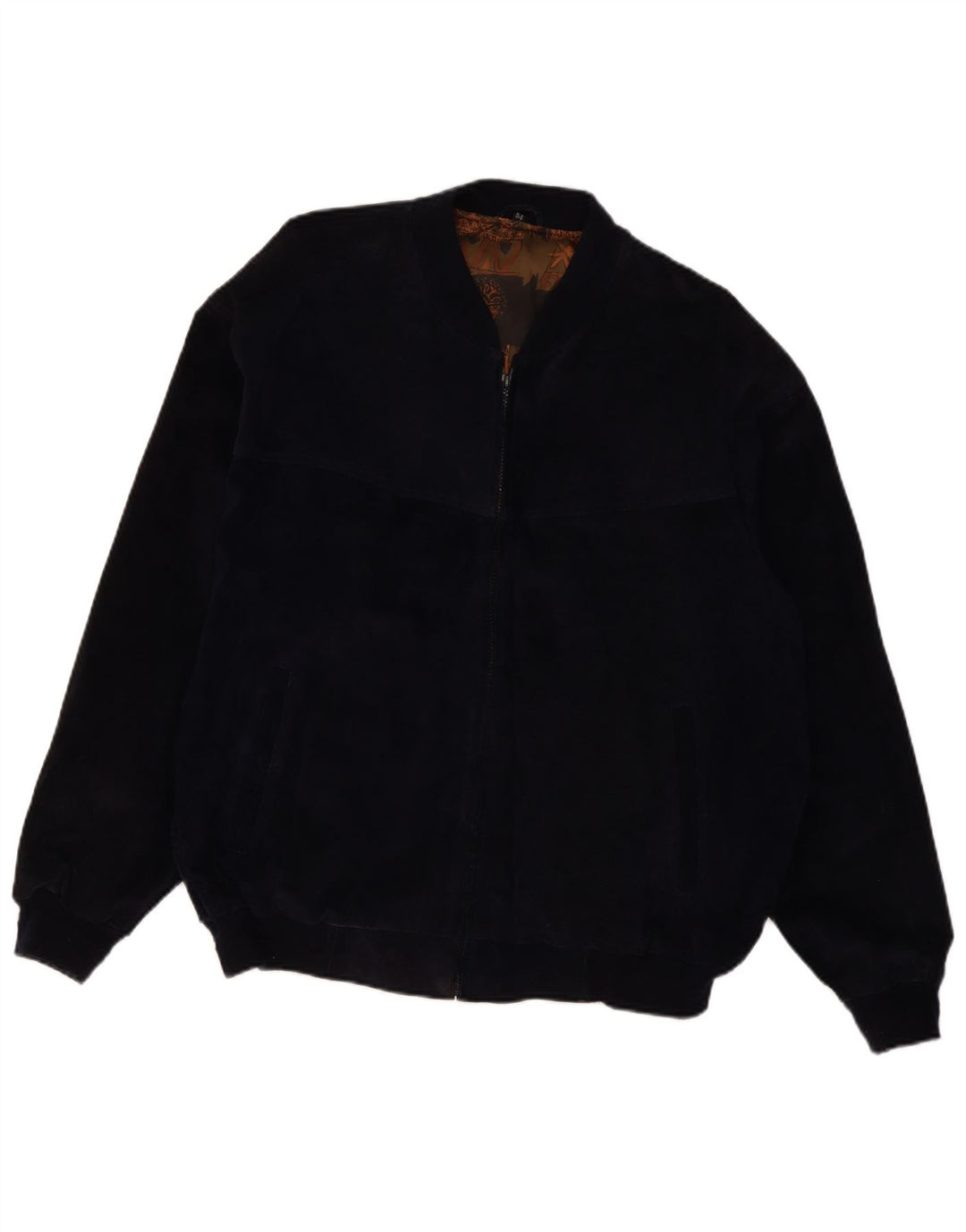 Giubbotto bomber in pelle scamosciata da uomo VINTAGE IT 54 2XL Pelle blu navy