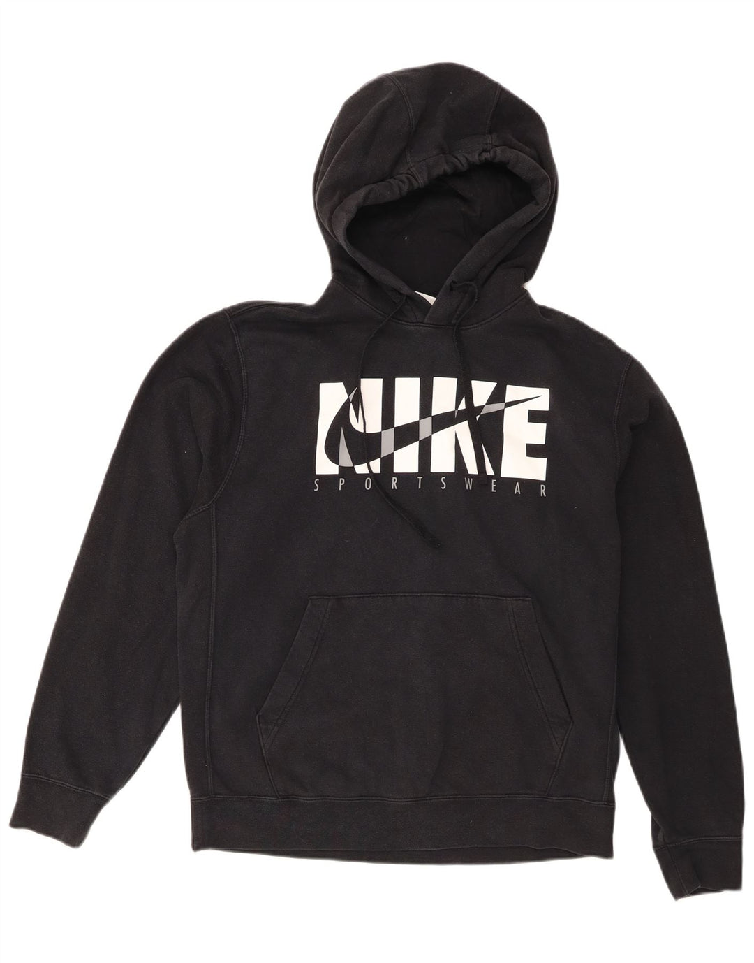 Felpa con cappuccio grafica Nike da uomo in cotone nero medio