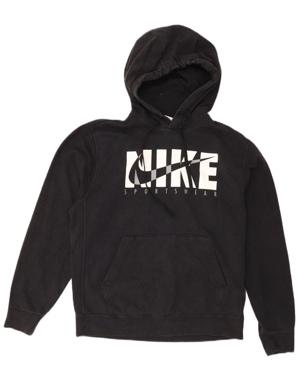 Felpa con cappuccio grafica Nike da uomo in cotone nero medio