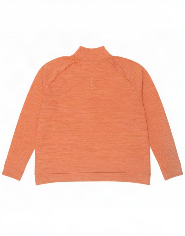 Felpa da donna Nike Dri Fit con collo e zip, maglione UK 18 XL arancione screziato