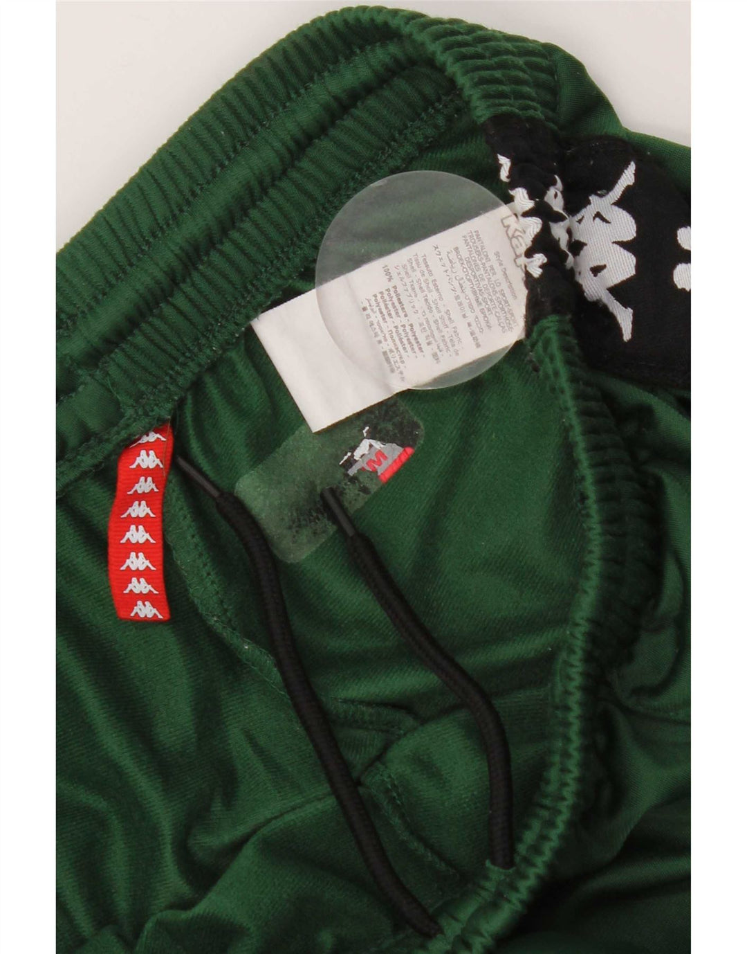 Pantaloni da tuta con grafica Kappa da uomo in poliestere color block verde medio