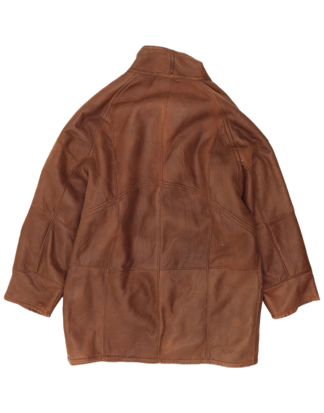 Cappotto in pelle vintage da uomo UK 40 grande marrone