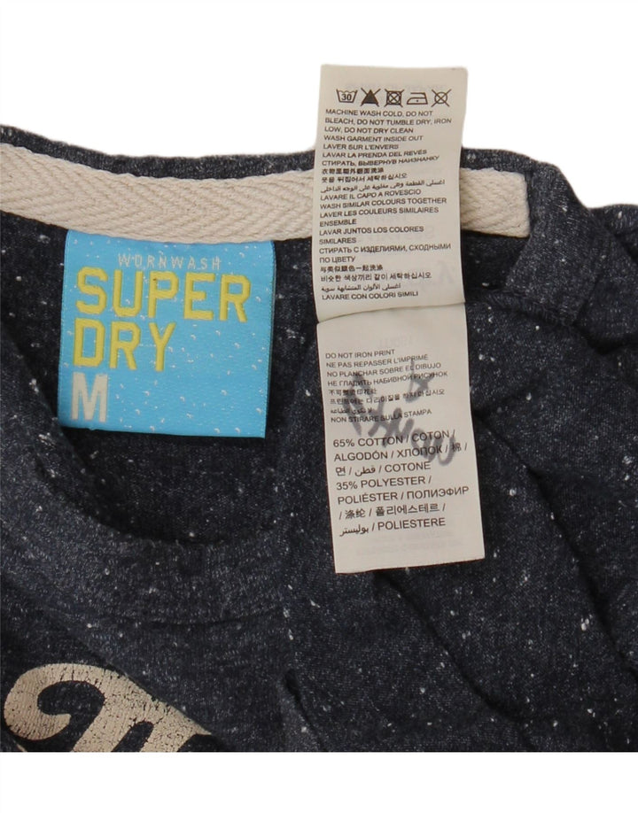 T-shirt grafica da uomo SUPERDRY Top in cotone chiazzato blu navy medio
