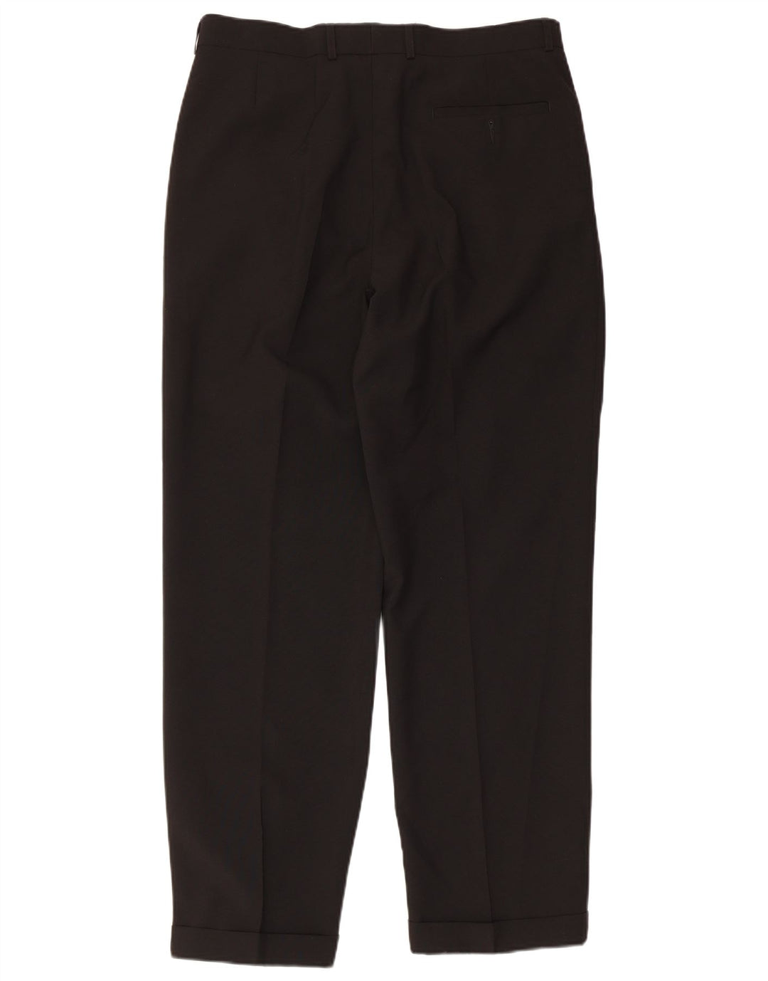 MARKS & SPENCER Pantaloni da abito con pegging da uomo W34 L31 Poliestere nero