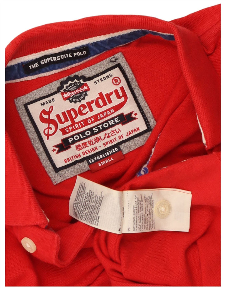Polo grafica da uomo Superdry piccola rossa in cotone