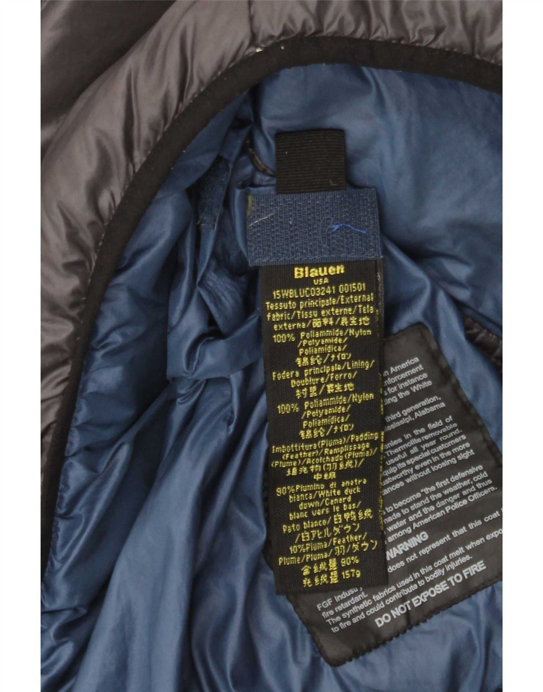 Giacca imbottita con cappuccio da uomo Blauer UK 38 Poliammide grigio medio