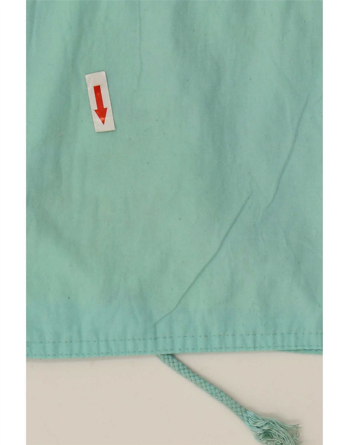Giacca a vento grafica da donna vintage UK 16 grande poliestere turchese