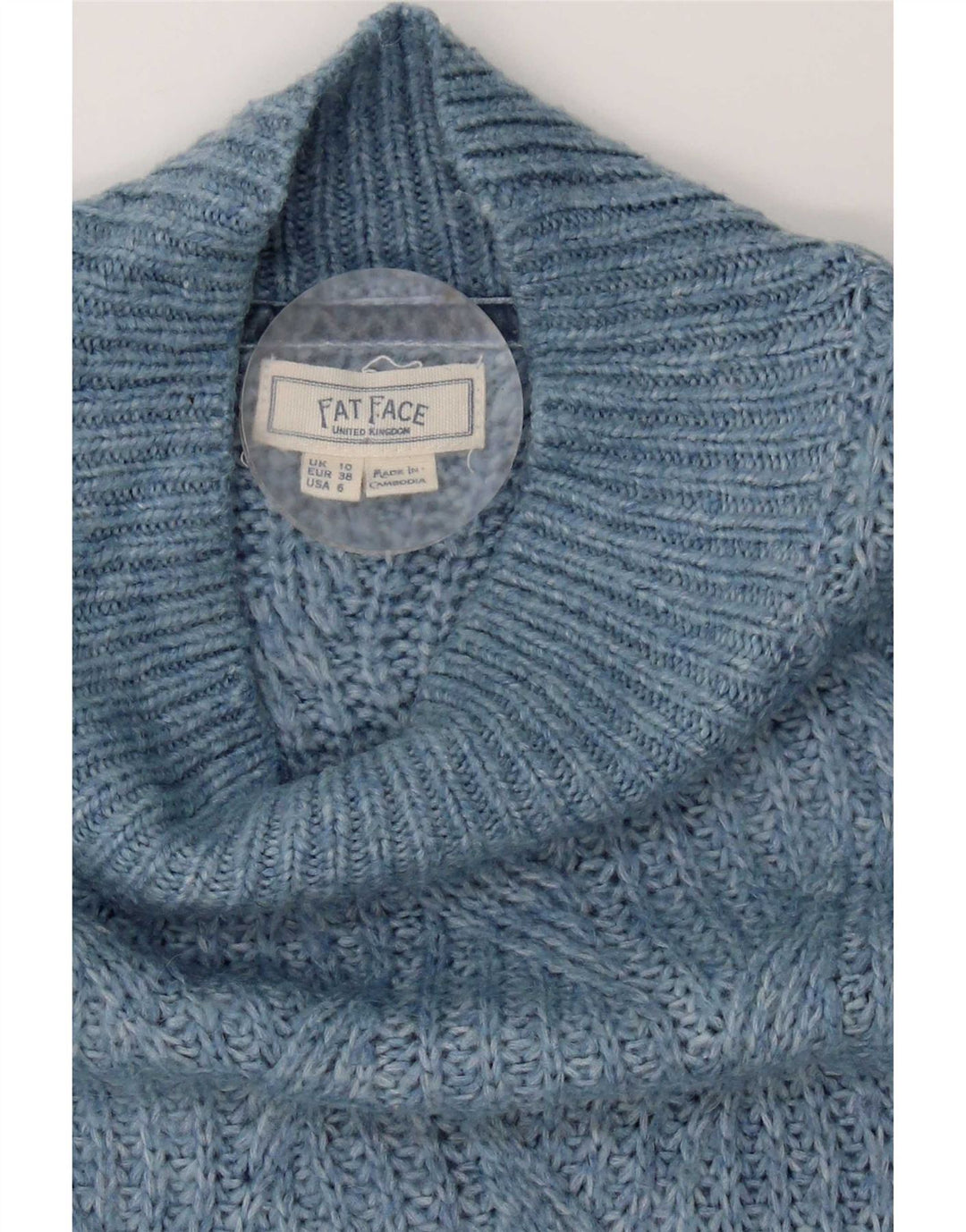 Maglione maglione oversize con collo alto da donna Fat Face UK 10 piccolo blu