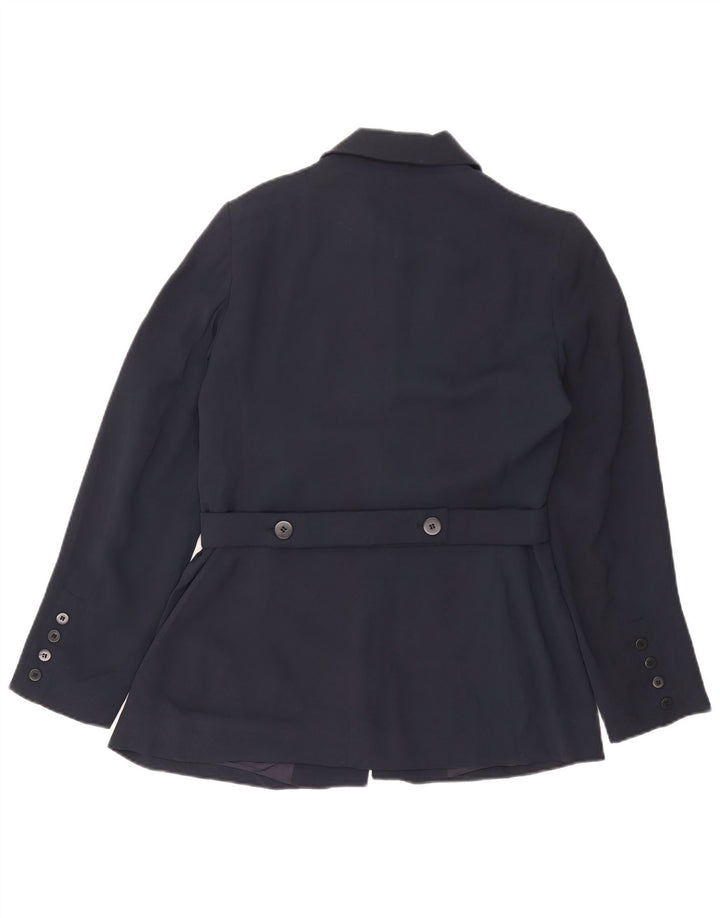 Giacca blazer a 5 bottoni da donna Zara EU 42 grande rayon blu navy