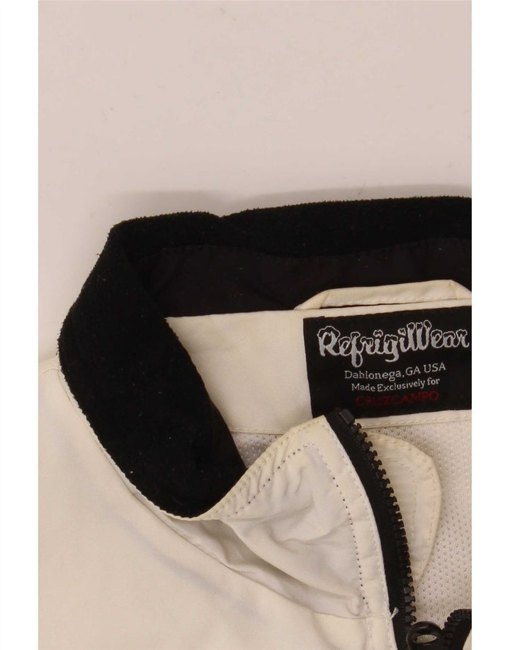Giubbotto bomber da uomo Refrigiwear UK 42 XL nylon color block bianco sporco