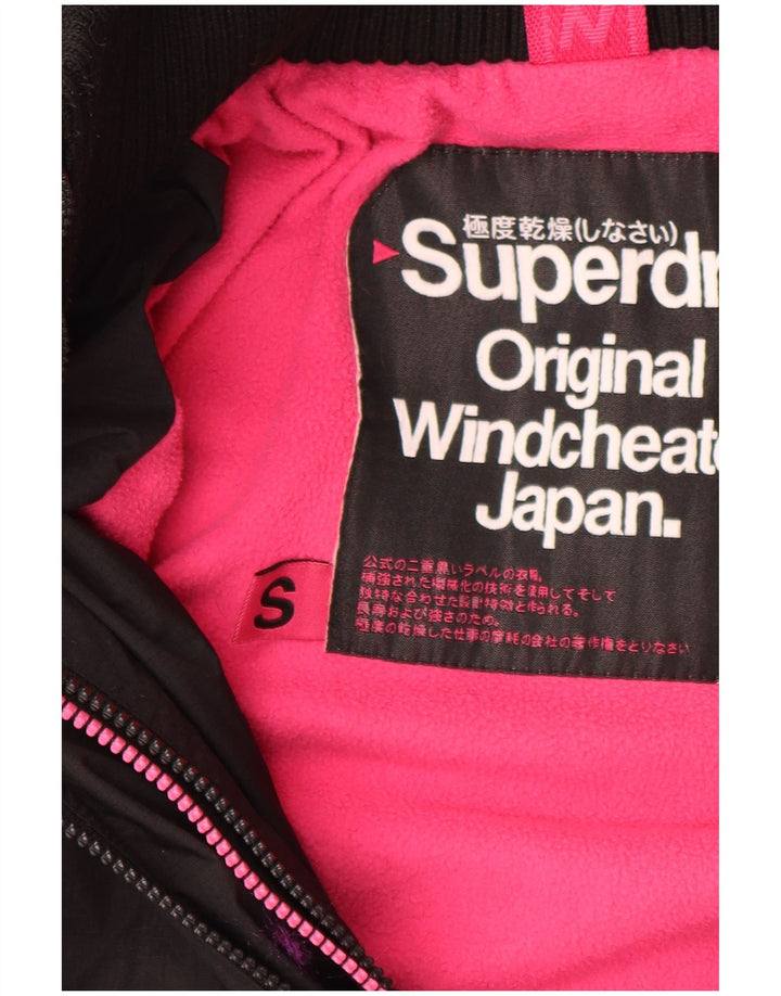 Giacca a vento con cappuccio da donna Superdry Windcheater UK 10 Small Nera