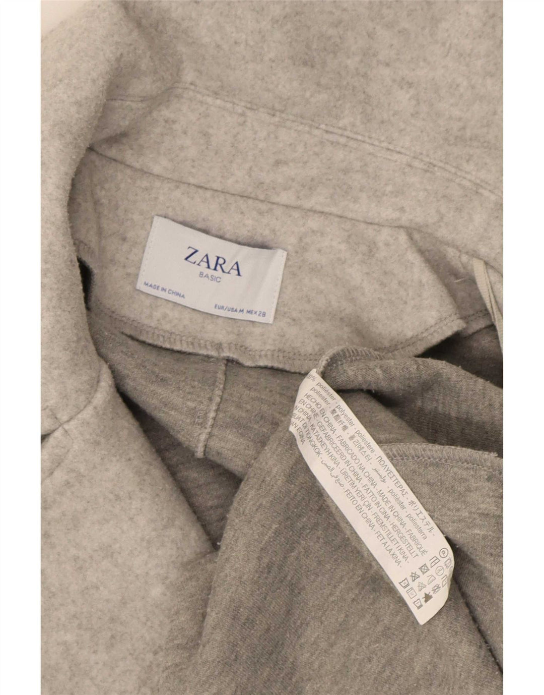 Maglione cardigan oversize da donna Zara UK 14 Poliestere grigio medio