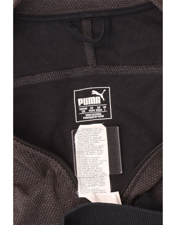 Giacca da tuta da uomo Puma Large in cotone grigio