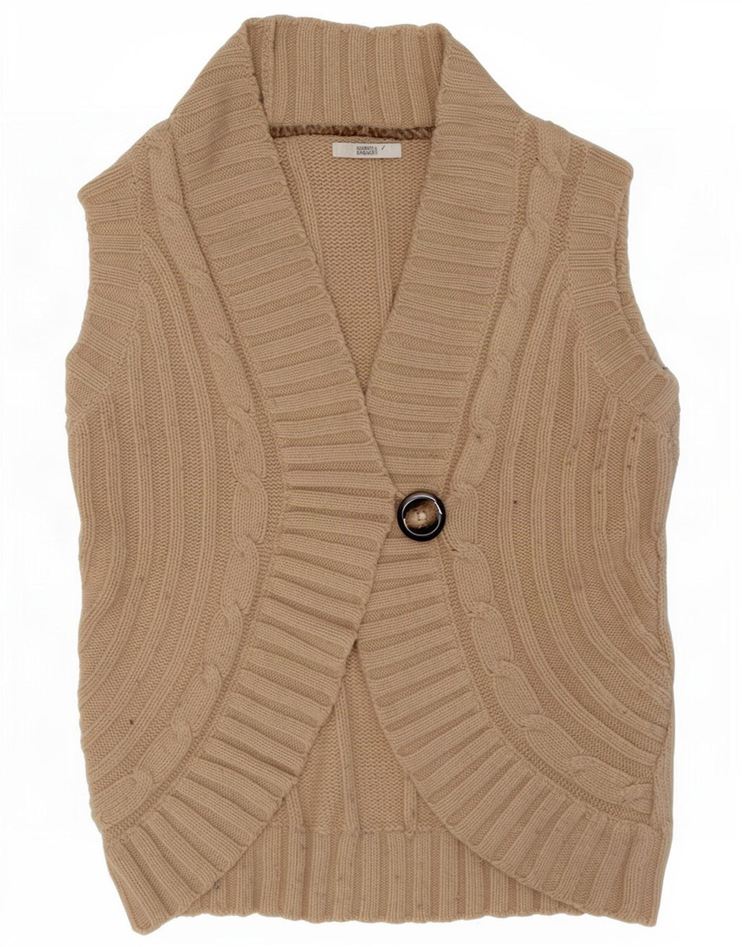 Maglione cardigan senza maniche da donna Marks & Spencer UK 12 Beige medio